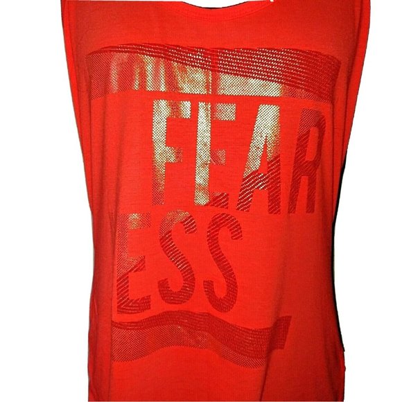 Xersion Womens Tank Top Size Medium Orange Racerback Graphic Athletic - Picture 5 of 8